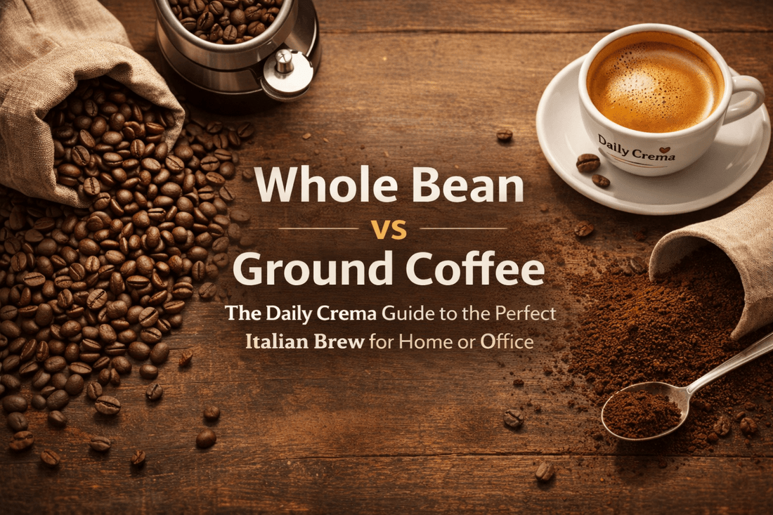 Whole Bean vs Ground Coffee: The Daily Crema Guide to the Perfect Italian Brew for Home or Office - Daily Crema