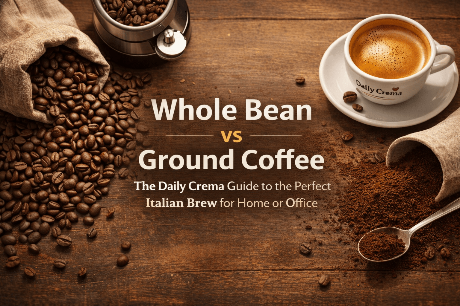 Whole Bean vs Ground Coffee: The Daily Crema Guide to the Perfect Italian Brew for Home or Office - Daily Crema